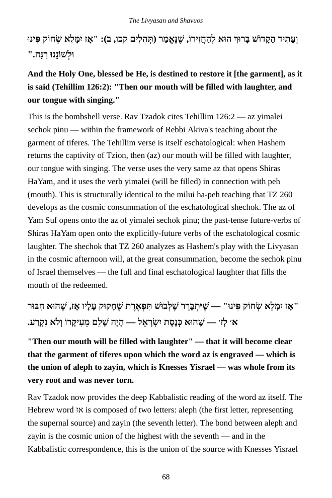 Actual sample page from The Livyasan and Shavuos
